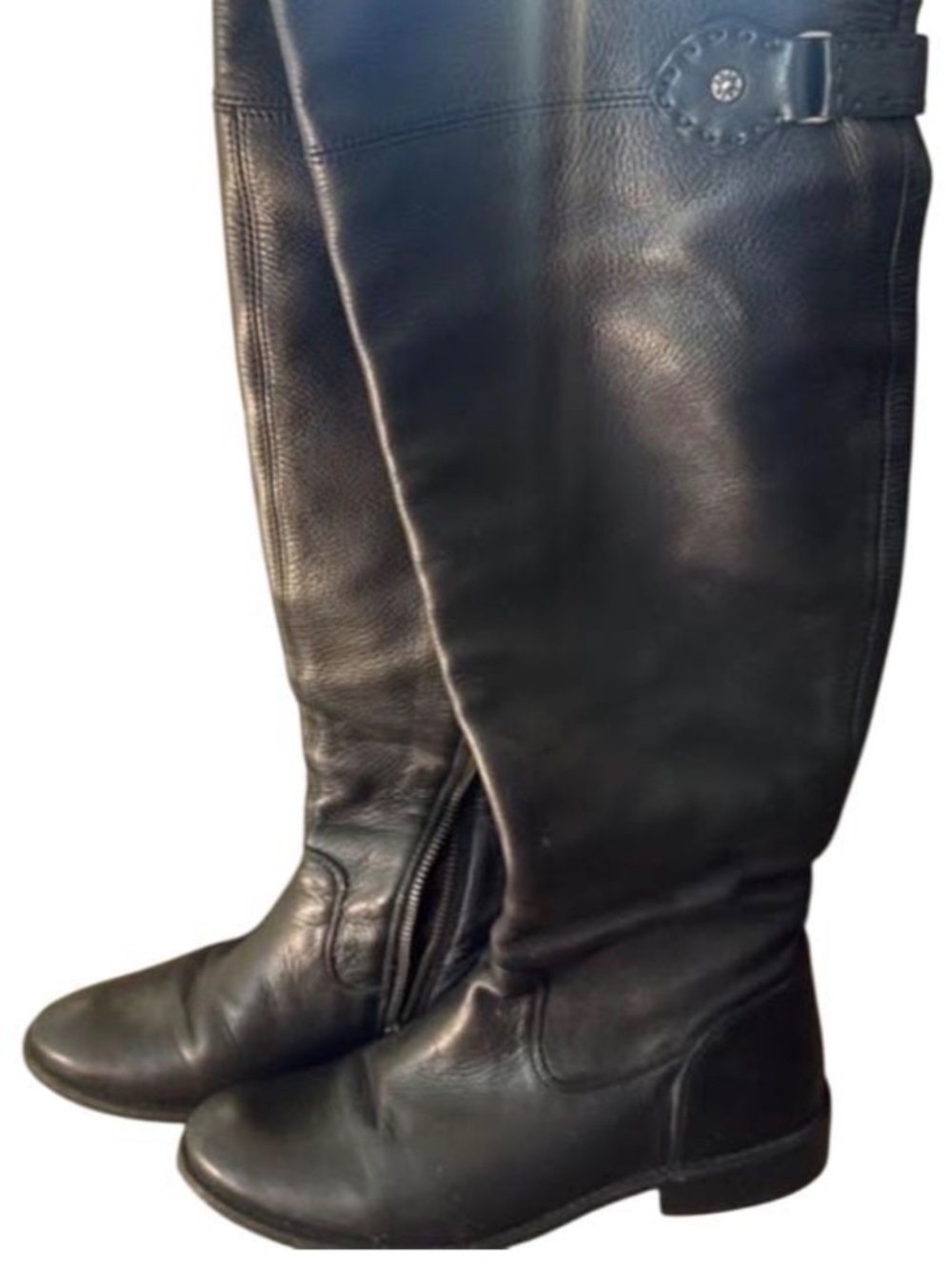 Frye Black Leather Over-the-Knee Boots